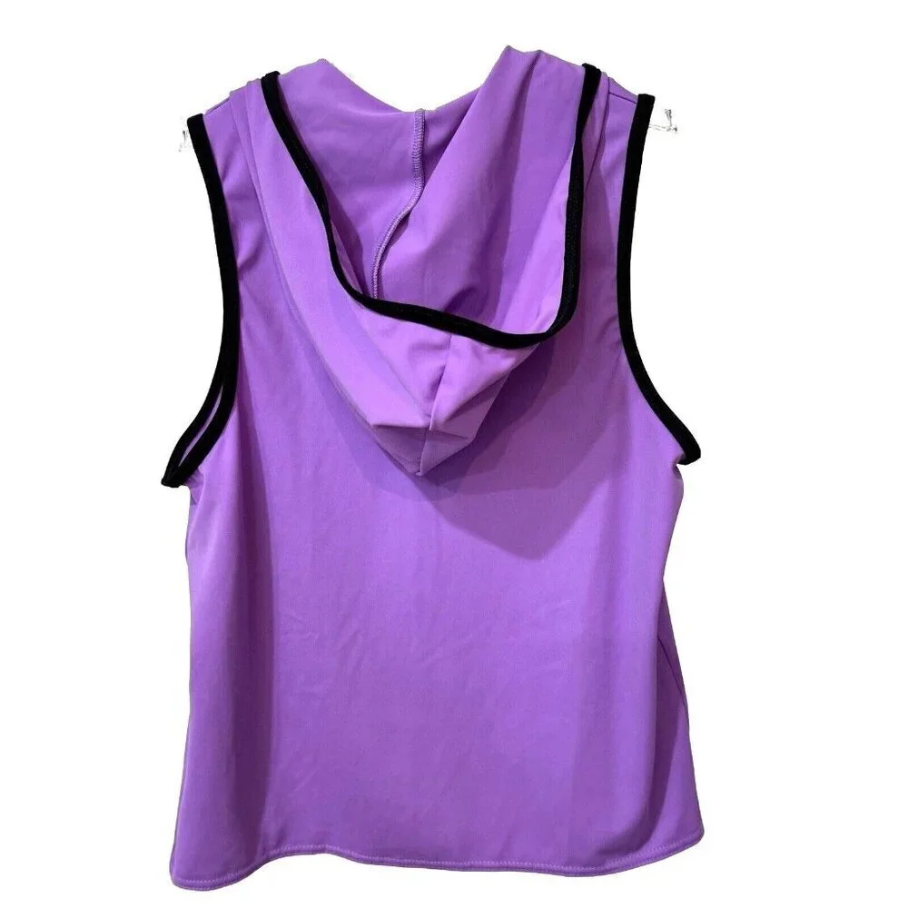 WEISSMAN‎ Unisex Lavender Hooded Dance Vest Size LC Zipper Hip Hop Costume NEW